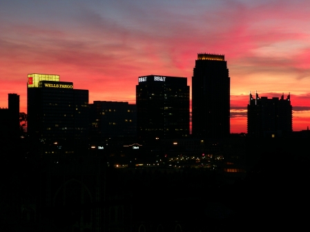Atlantic Station at sunset.