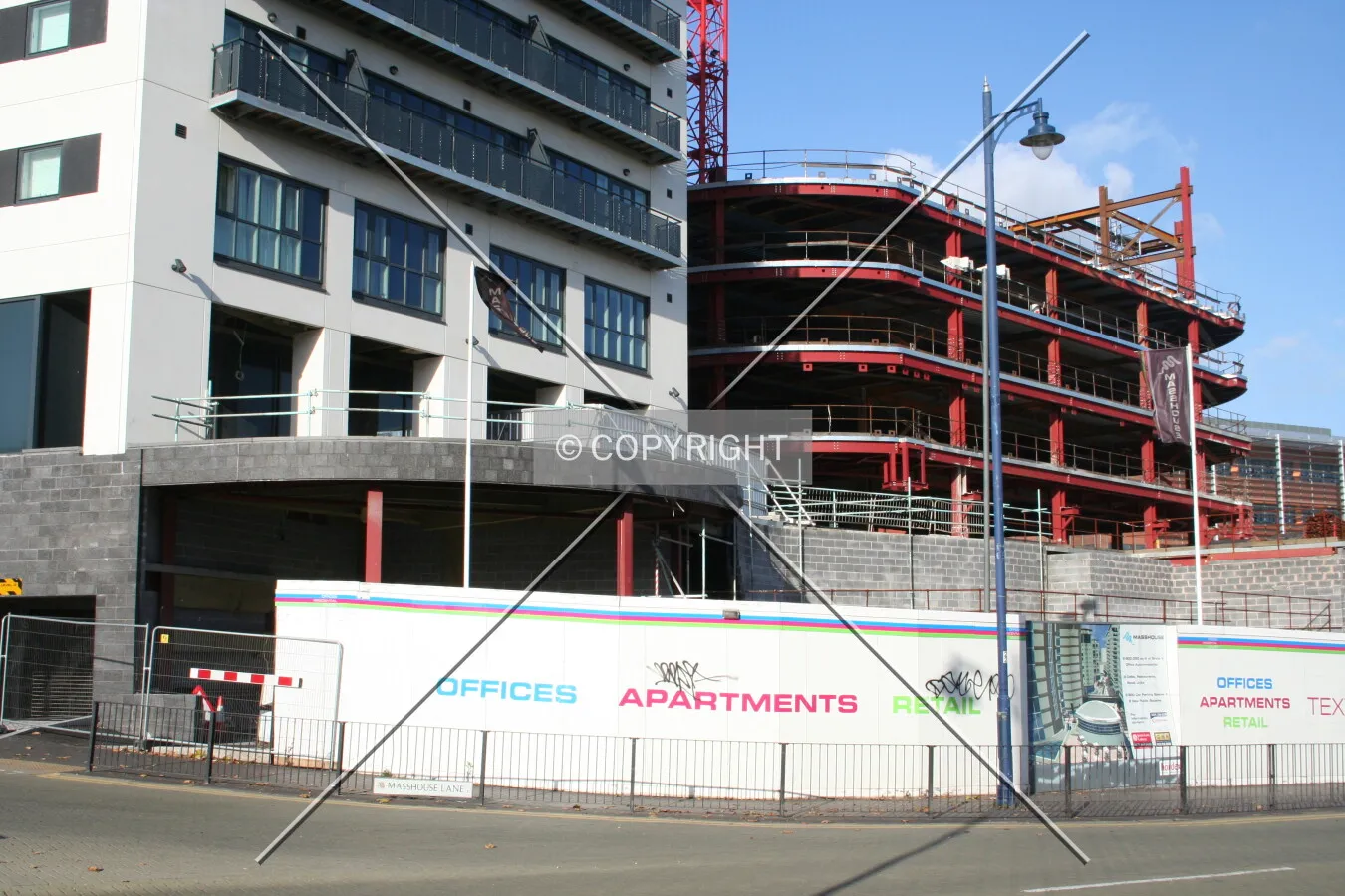 View of the construction progress