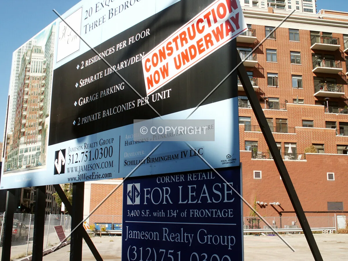 Billboard at the corner of Dearborn and Erie