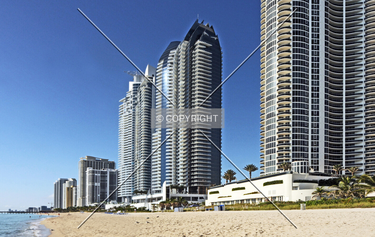 View from the northeast along the beach