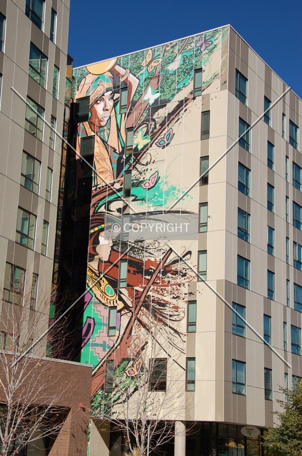 Artwork on the side of the building