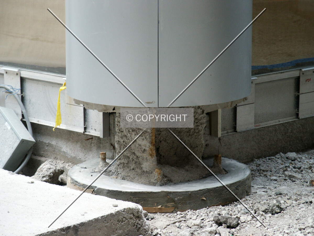 Base of the column at the northeast corner