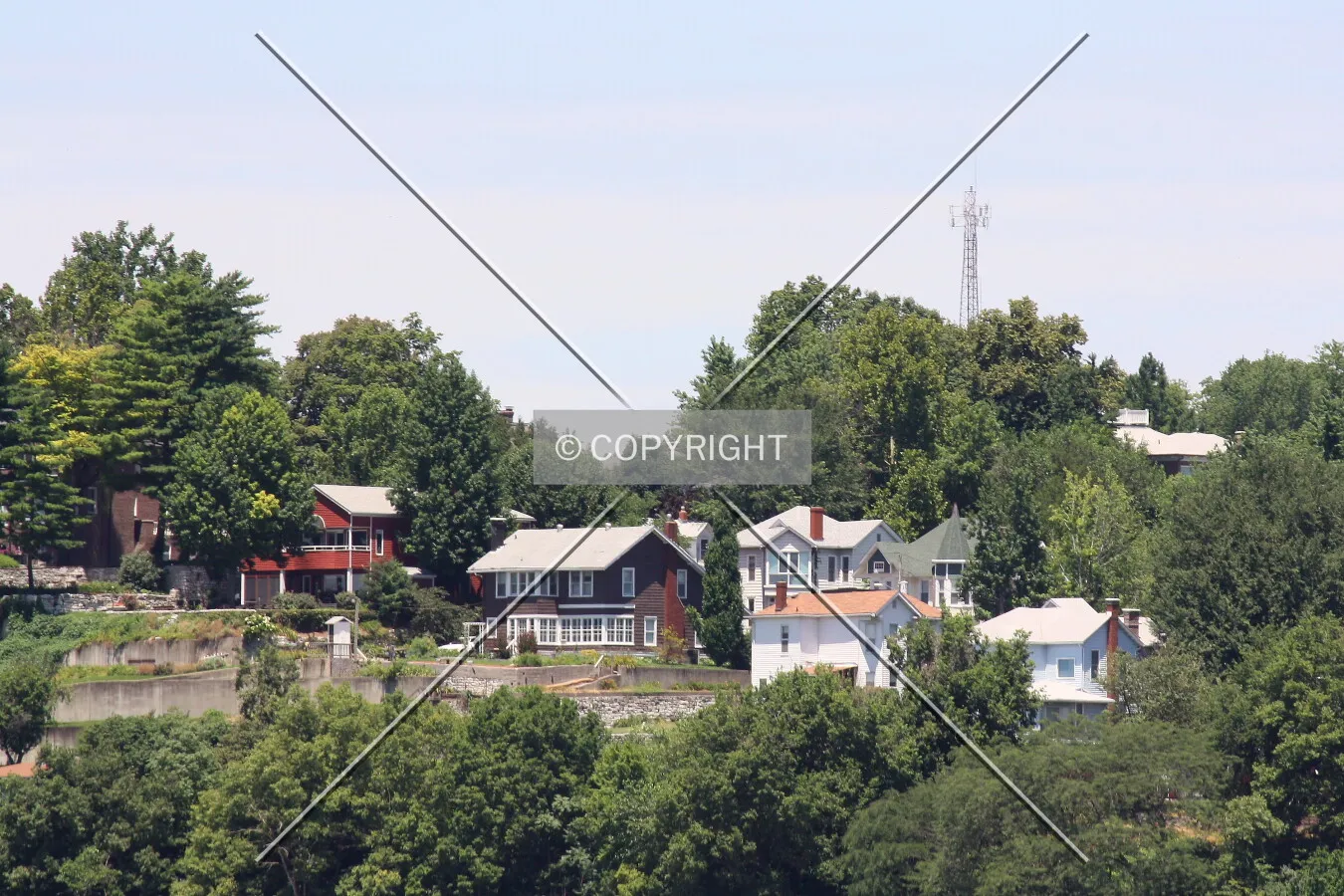 Homes on the bluff in Alton, Illinois