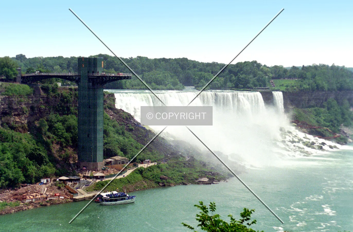 View from the northeast with the American Falls