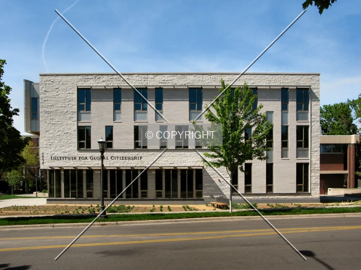 Full south elevation from across Grand Avenue