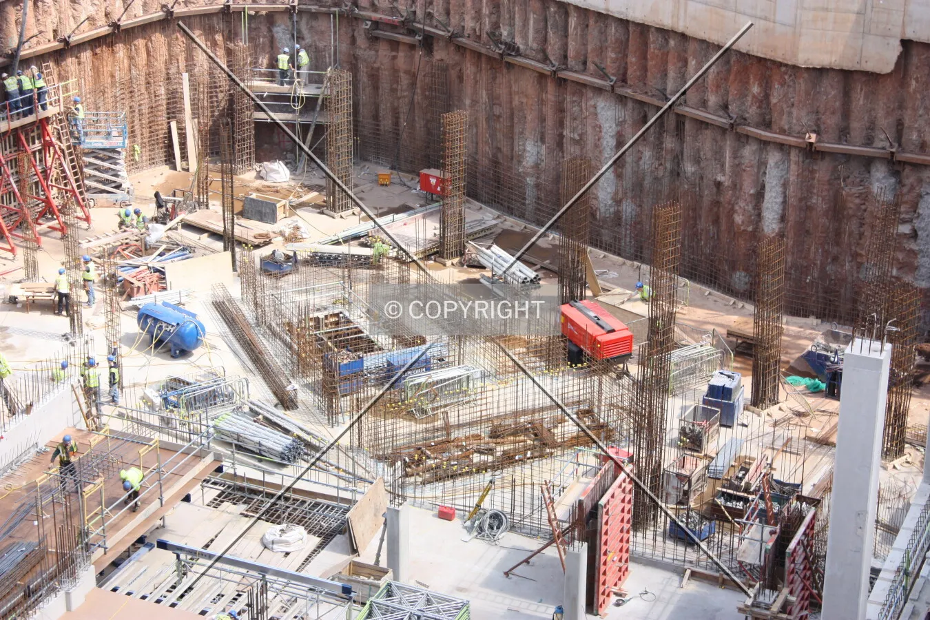 View of the foundation work