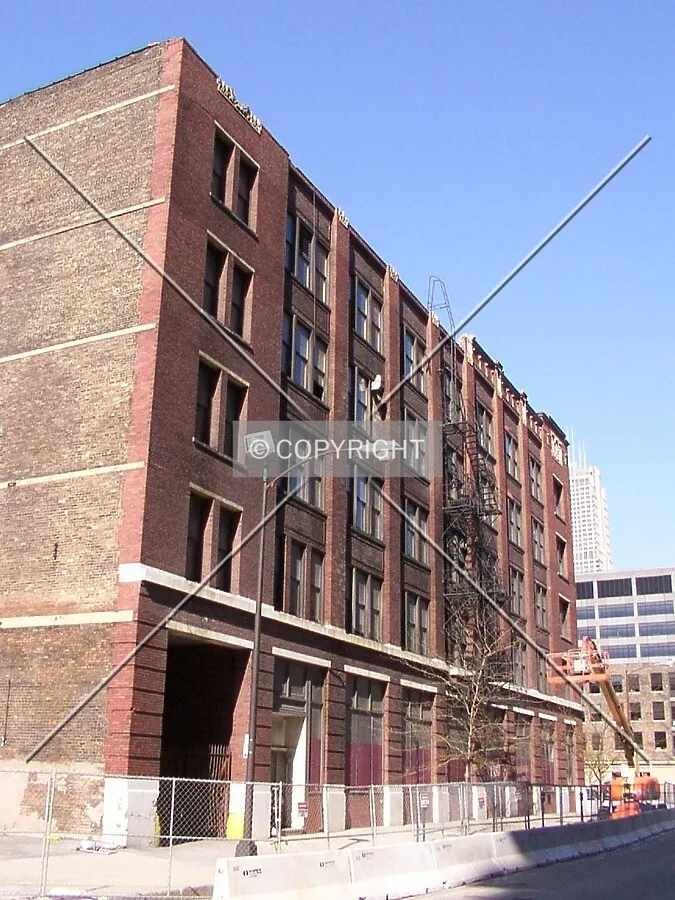 South facade of the loft building before demolition