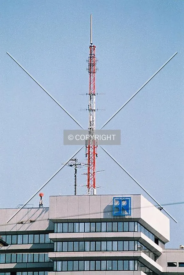 Antenna on top of the building