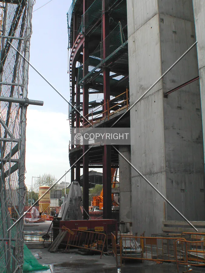 Looking at the space between concrete cores