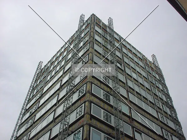 View to the top - during reconstruction in March 2002