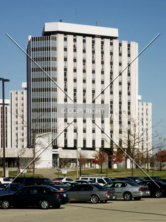 Looking northeast from the parking lot