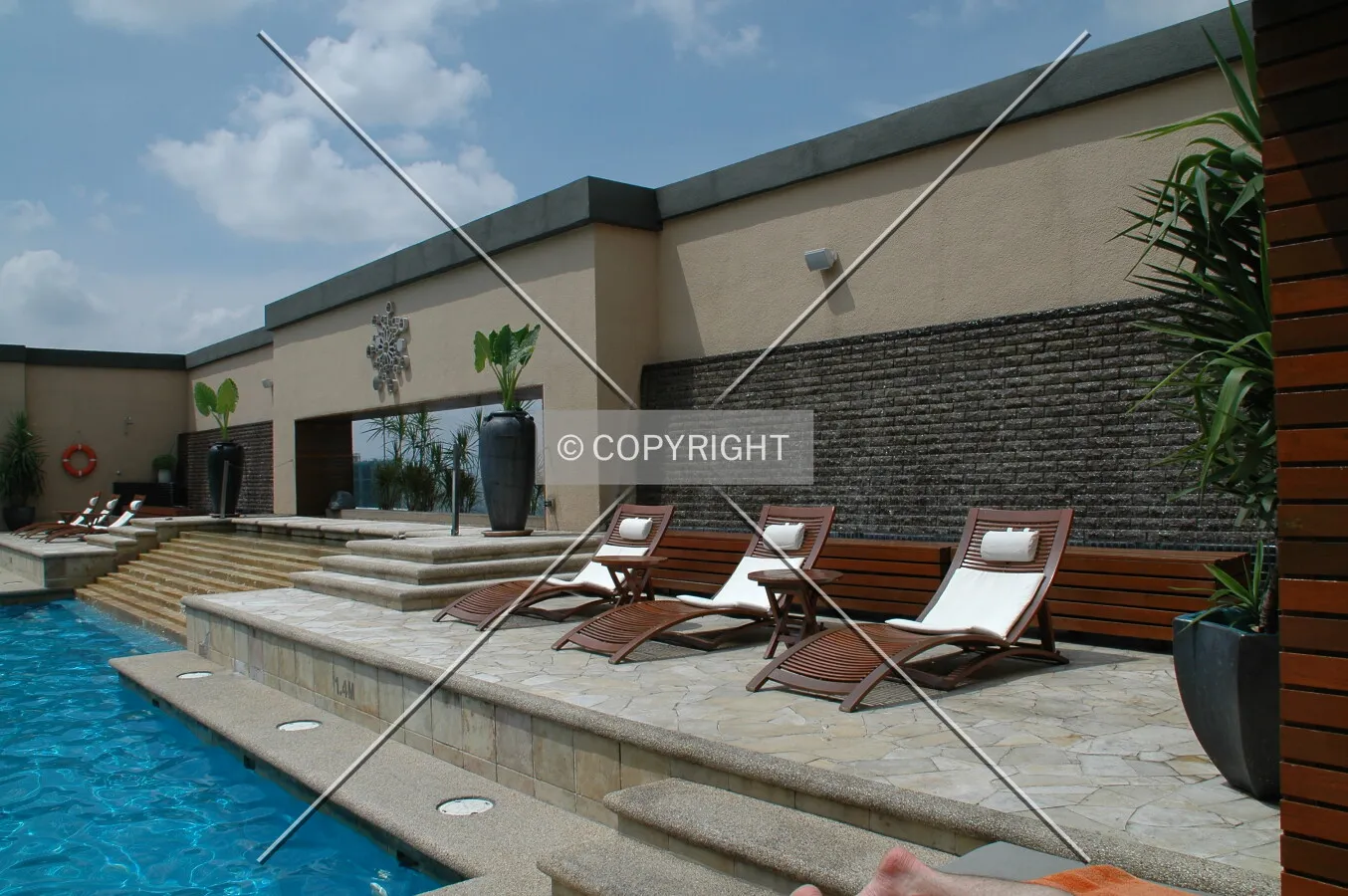 Rooftop pool area