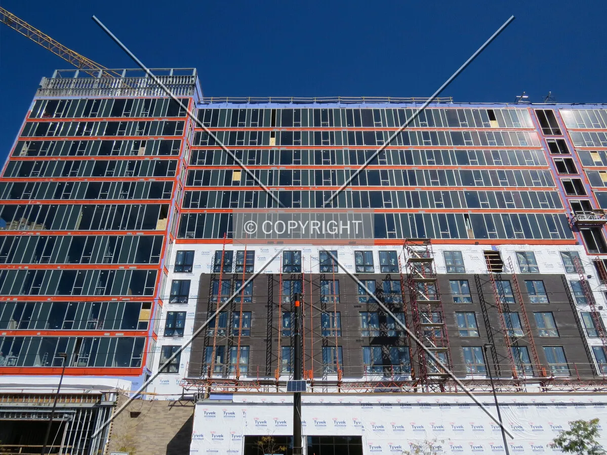 Looking up from across University Avenue SE