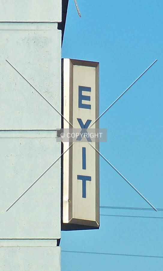 Exit sign located in the southern corner; January 15, 2008