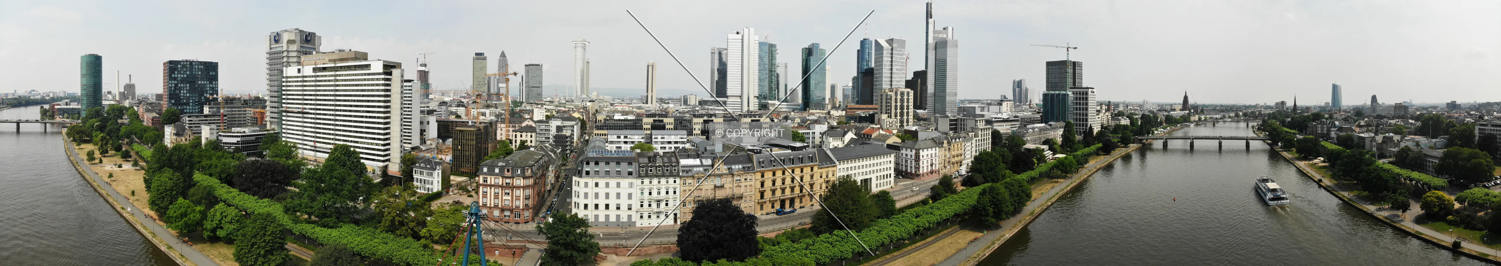 Panorama view over Frankfurt, Germany