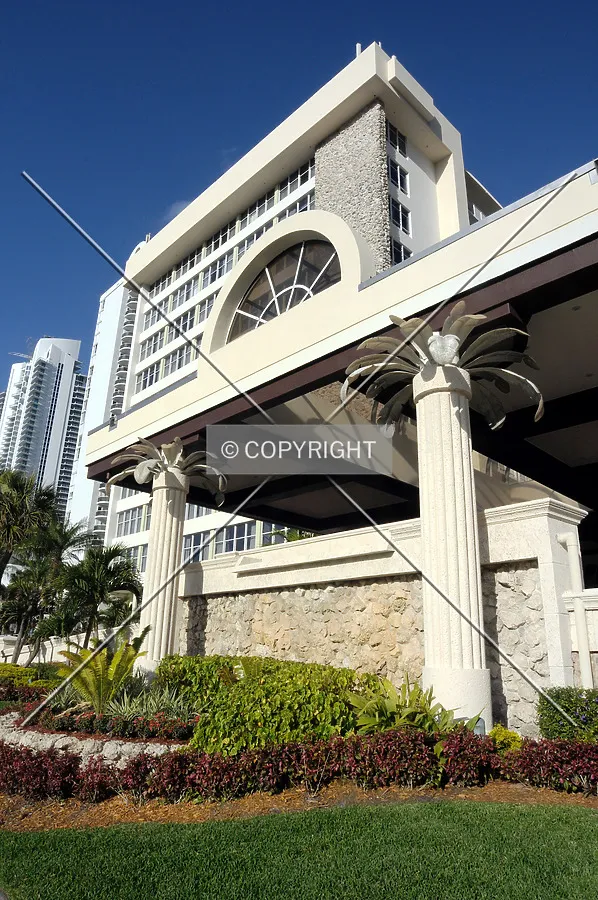 View from the southwest along Collins Avenue