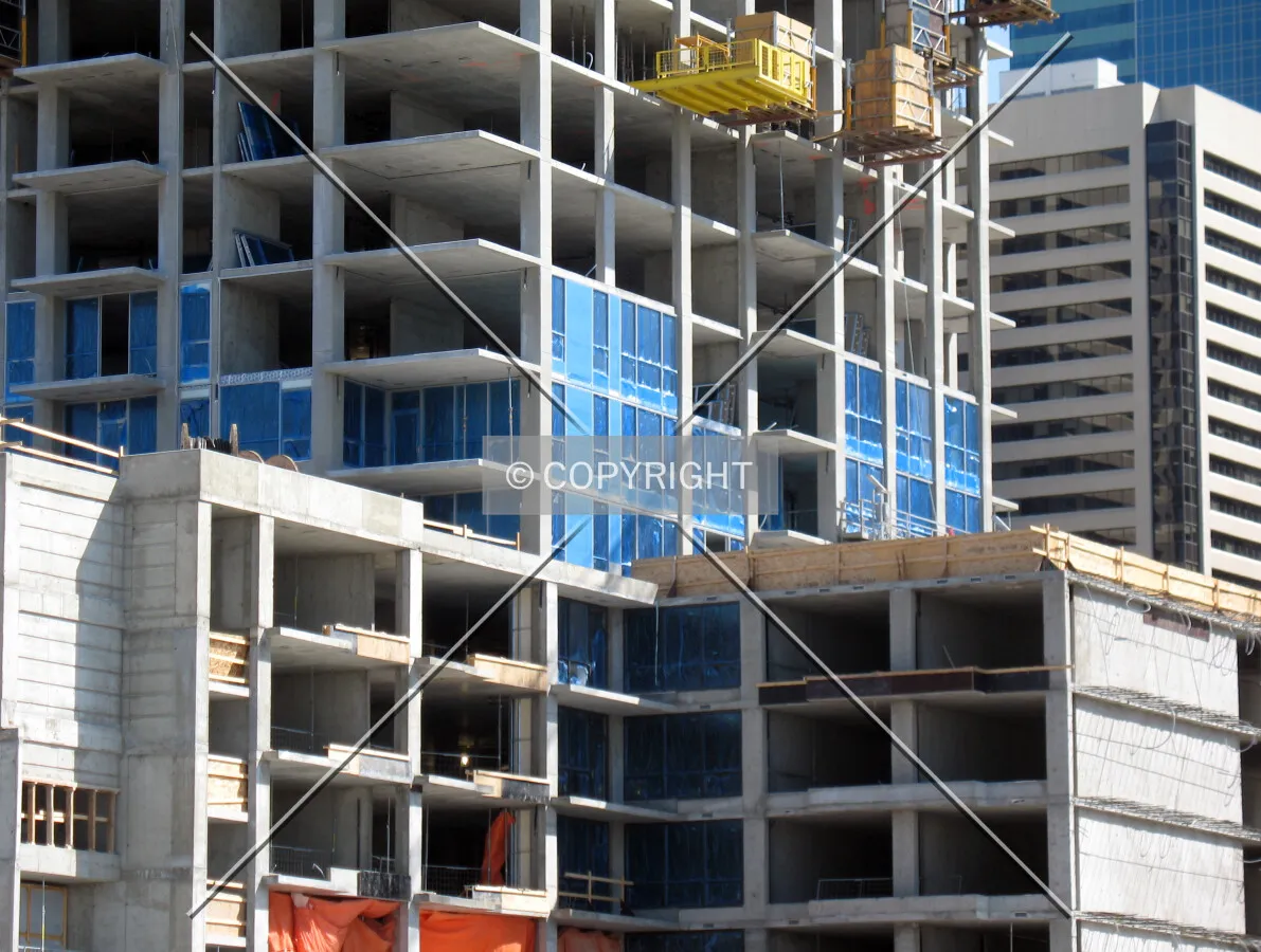 During the facade installation