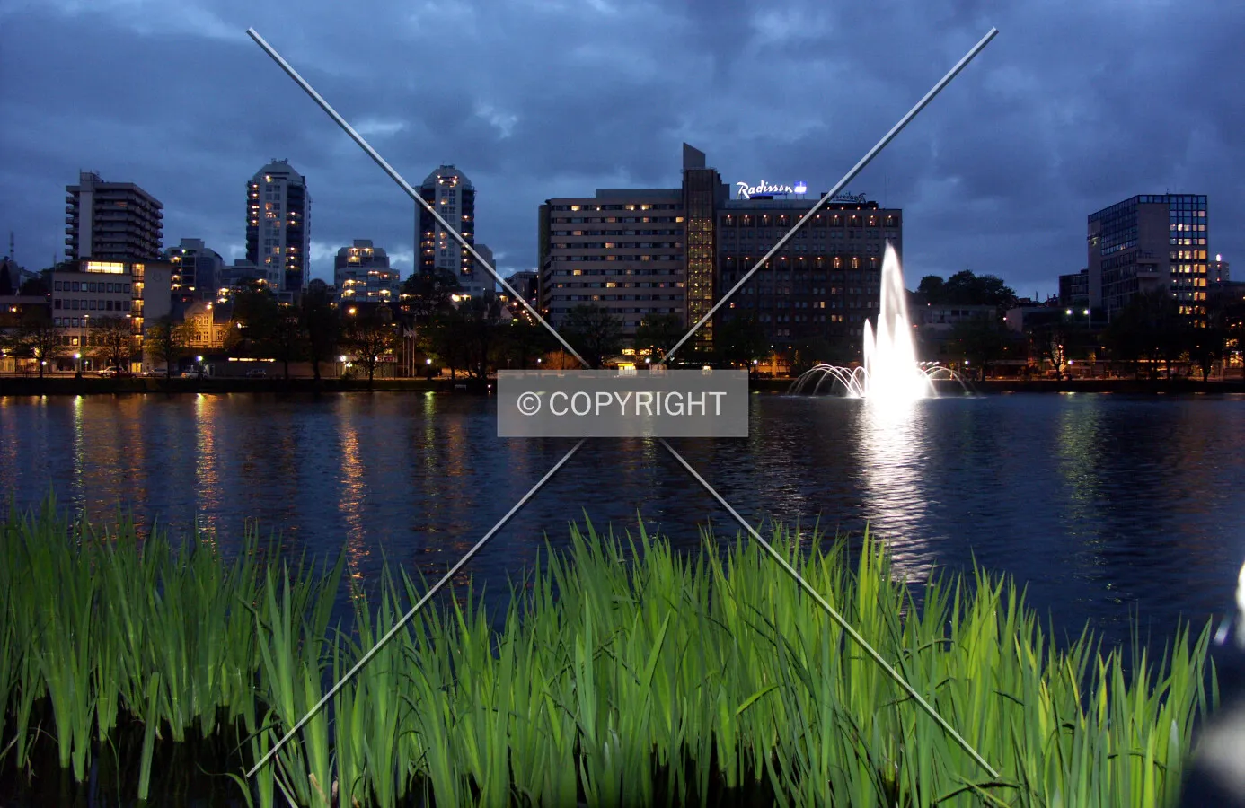 Night view of central skyline
