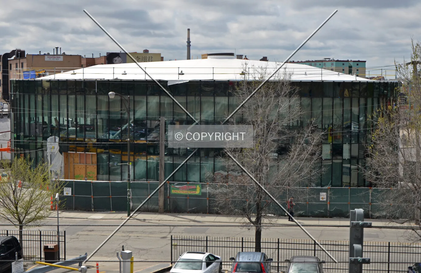 Viewed from the Cermak-Chinatown elevated station to the east April 30, 2015.