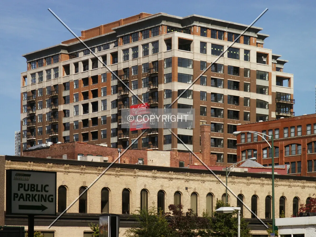 Looking northeast from Chicago Avenue