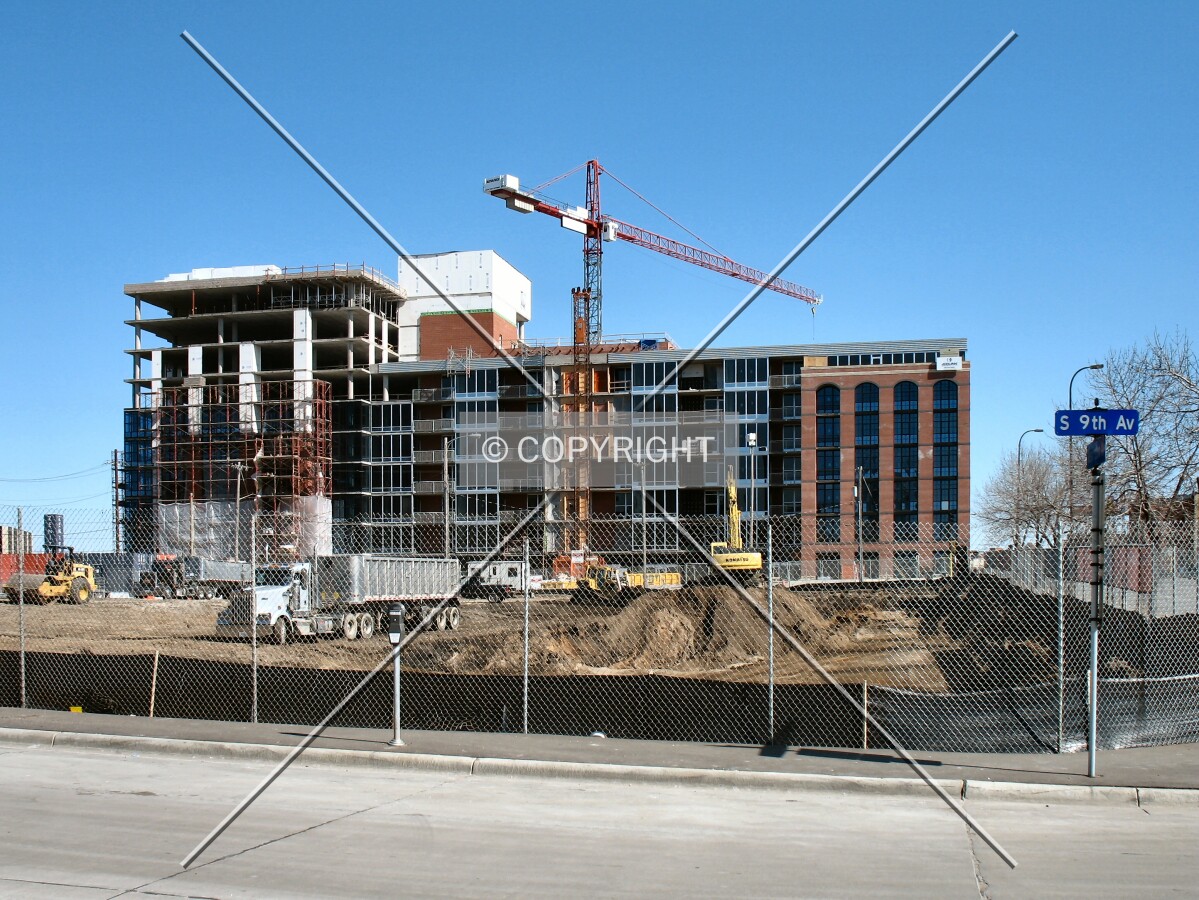 View to the east from 9th Avenue South, across the Zenith construction site