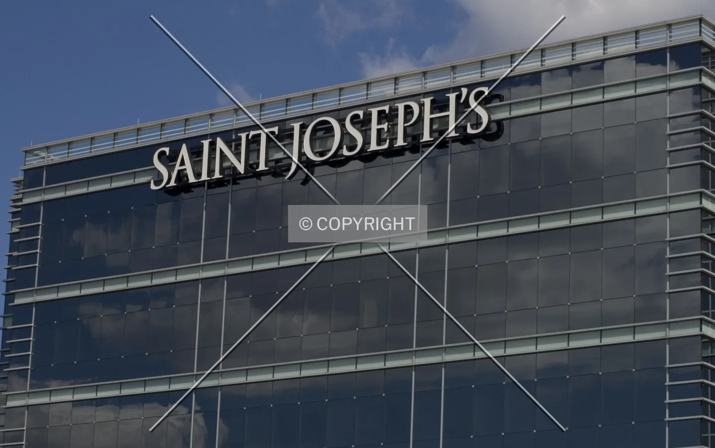 The sign over the south facade