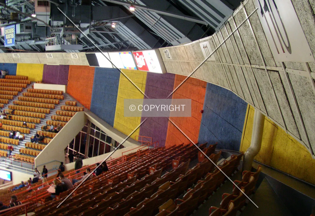 Upper portion of the eastern stands