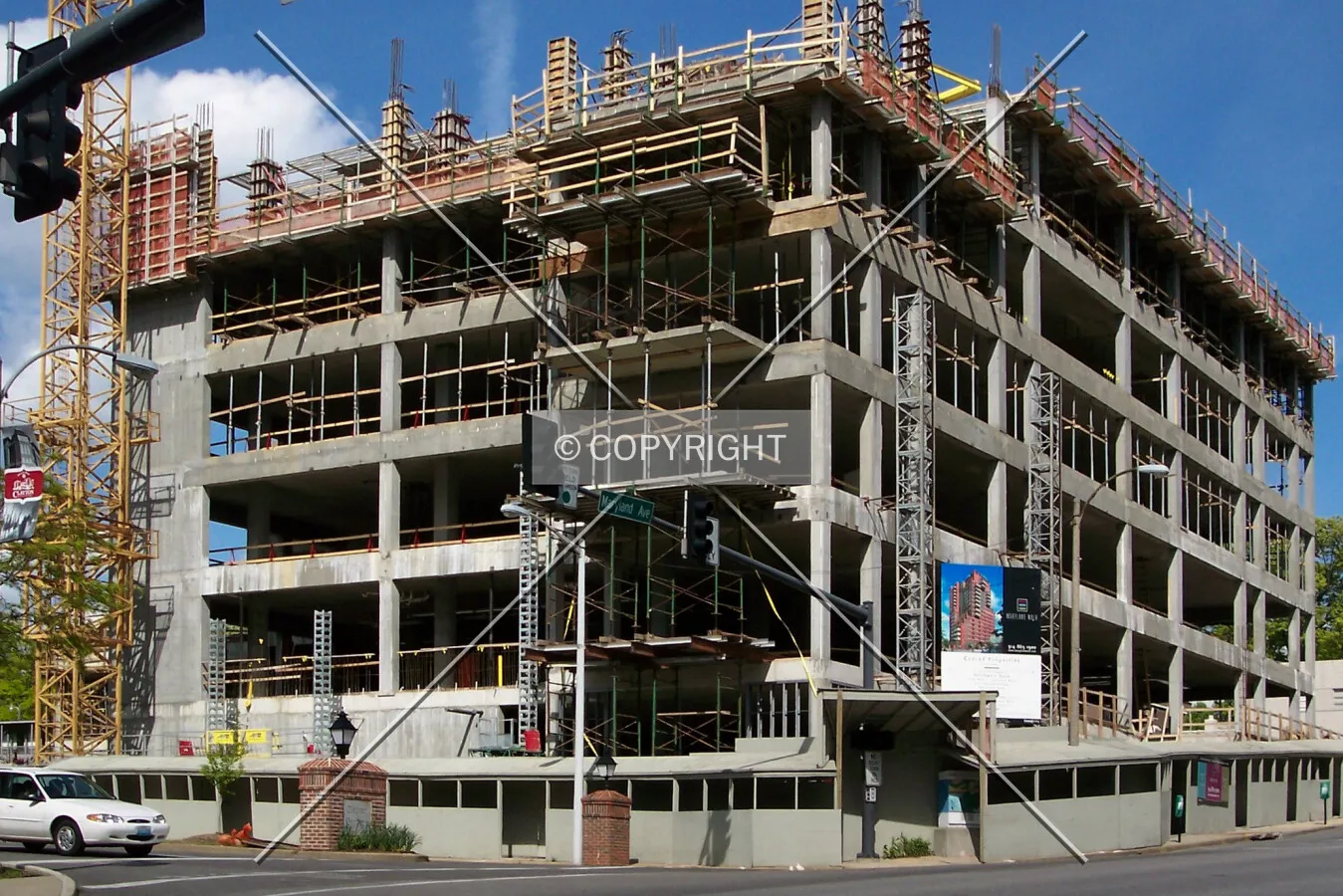 View from the southwest during construction; May 1, 2005