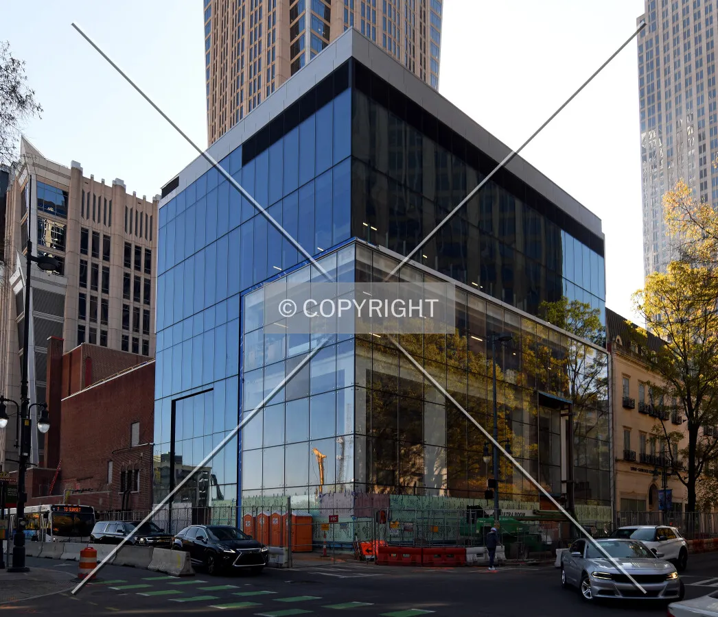 View from the north of Belk Place prior to construction of the Intercontinental Hotel above