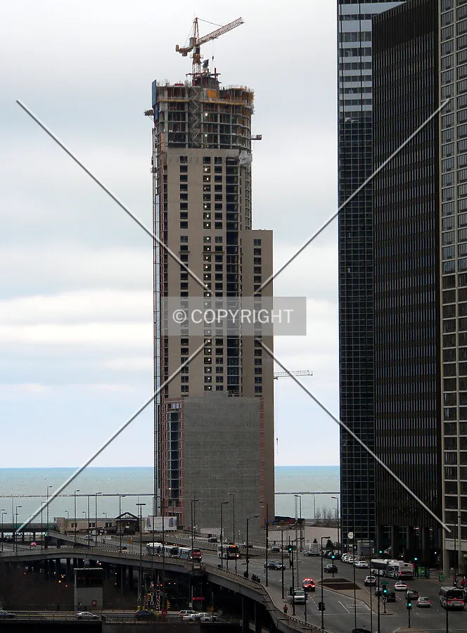 View to the east from a parking structure on Wabash and Kinzie