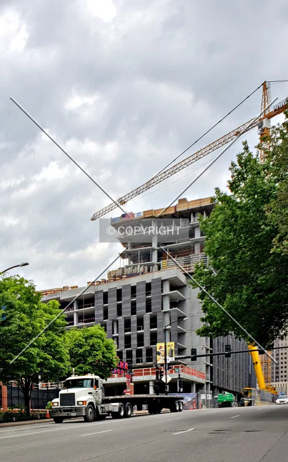 View from the southwest during construction; April 30, 2019