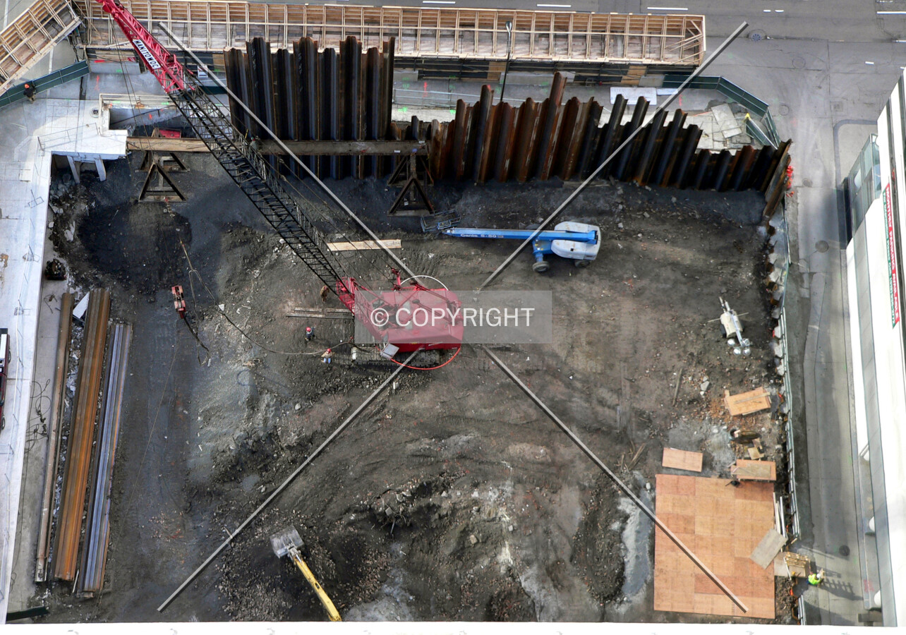 View of the site from the 35th floor of the LaSalle-Wacker Building