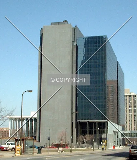 View to the north along Marquette Avenue, as construction completes