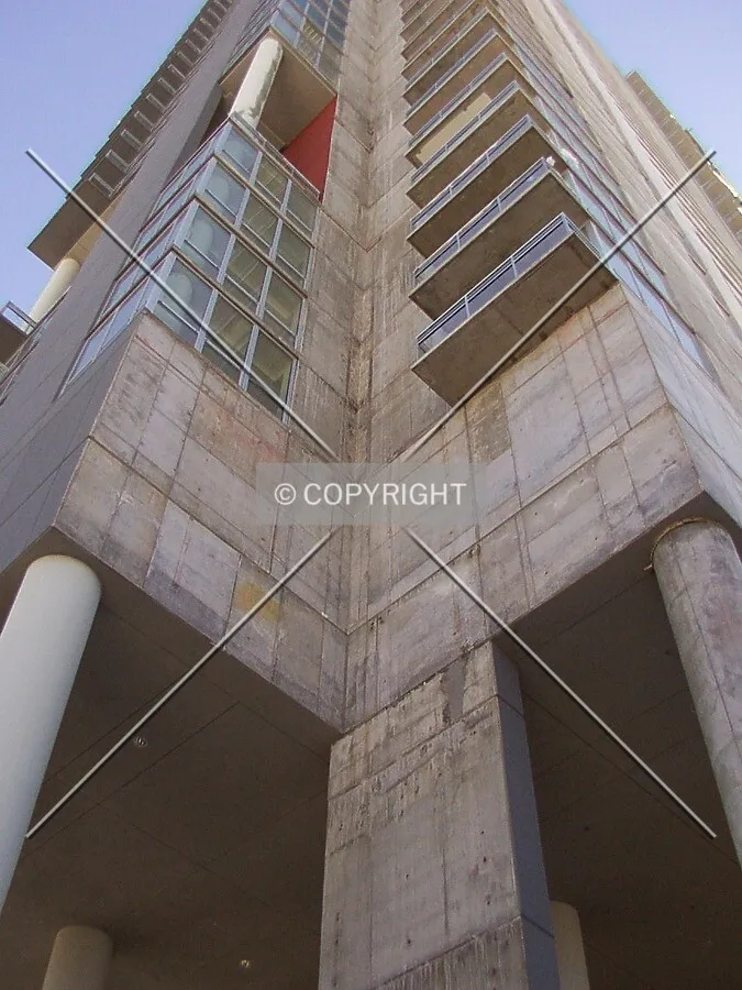 Looking up the northwest corner