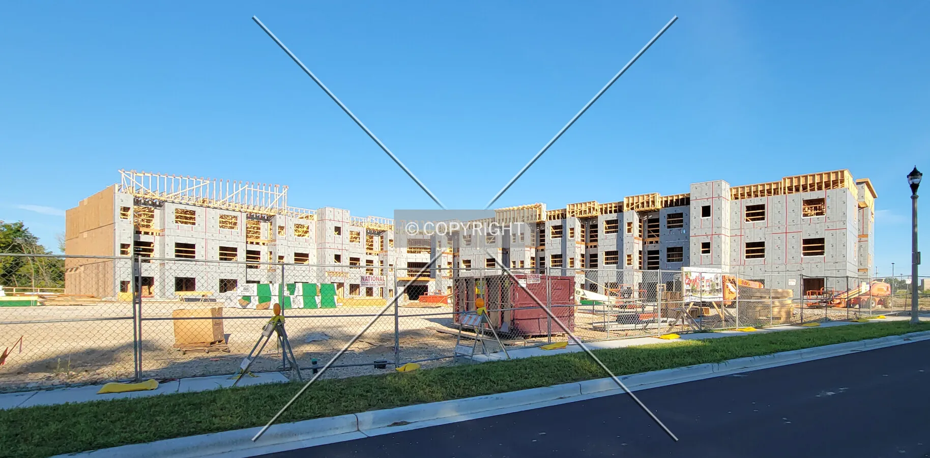 From the southeast during construction; September 6, 2021