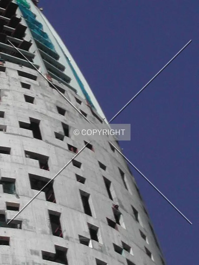 View of the steel and concrete structure