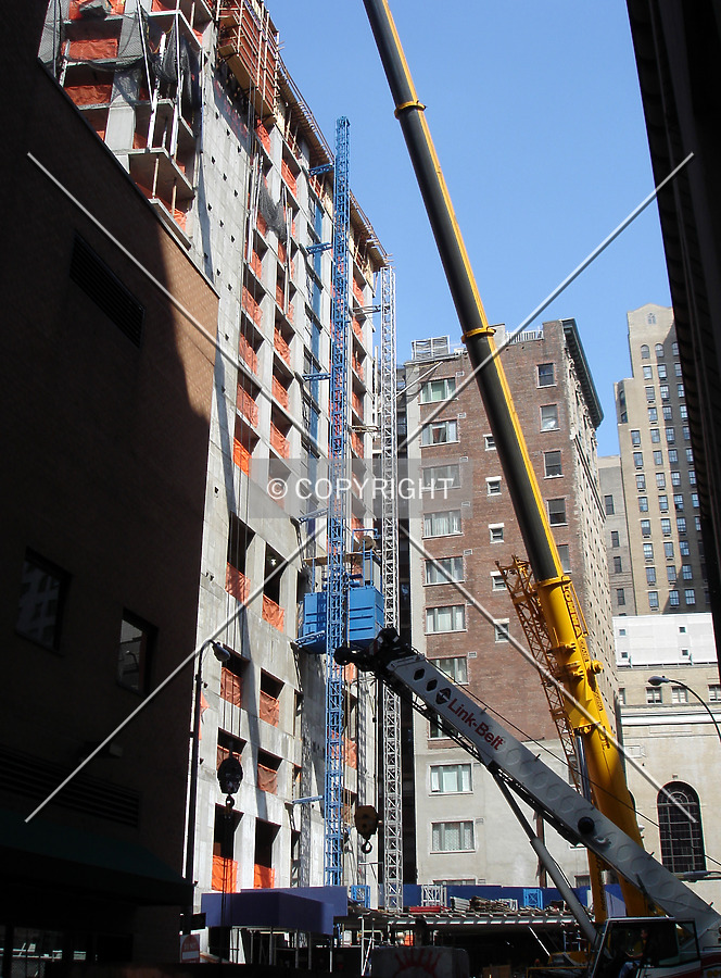 Looking eastward during crane replacement