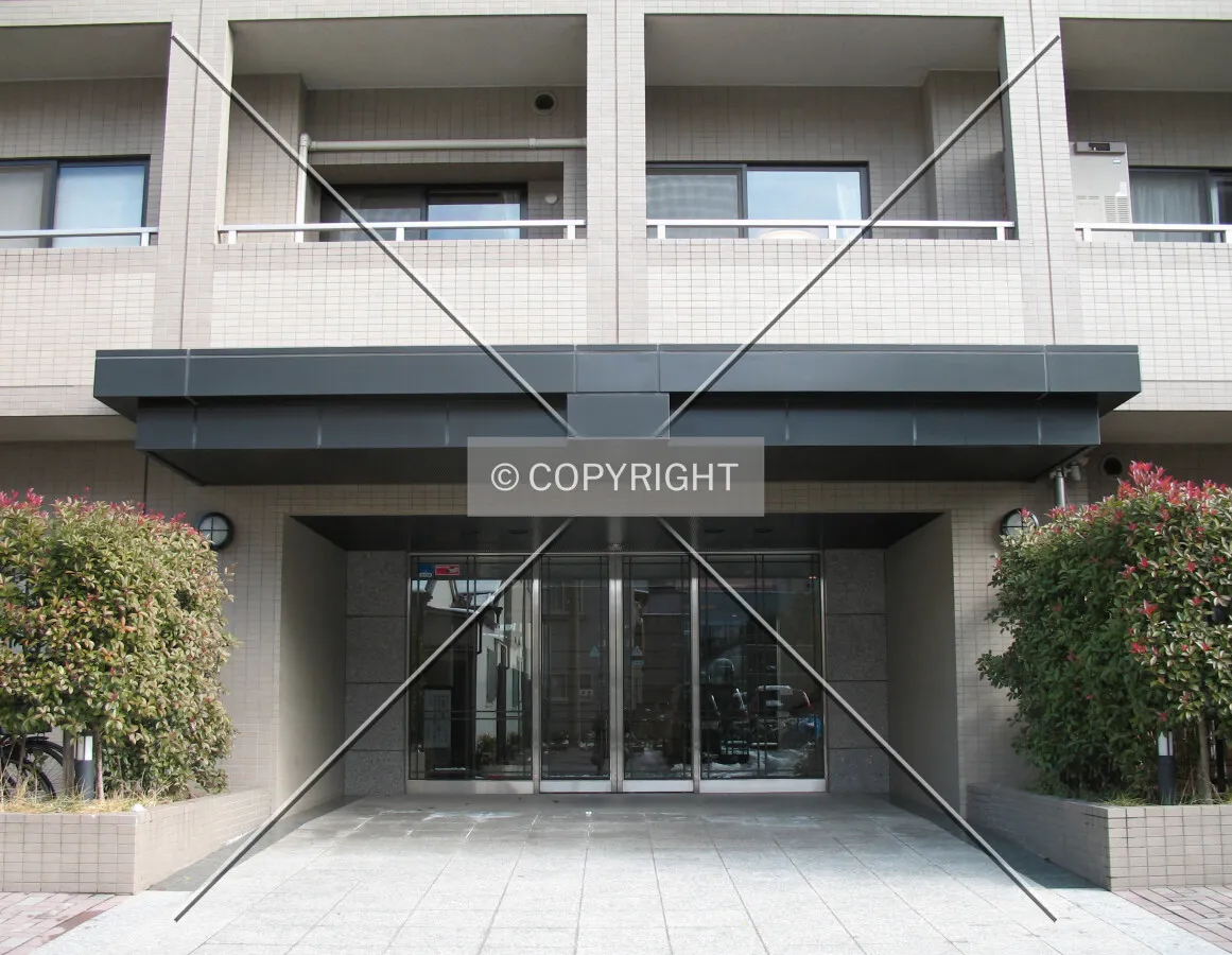 The front entrance from the southwest