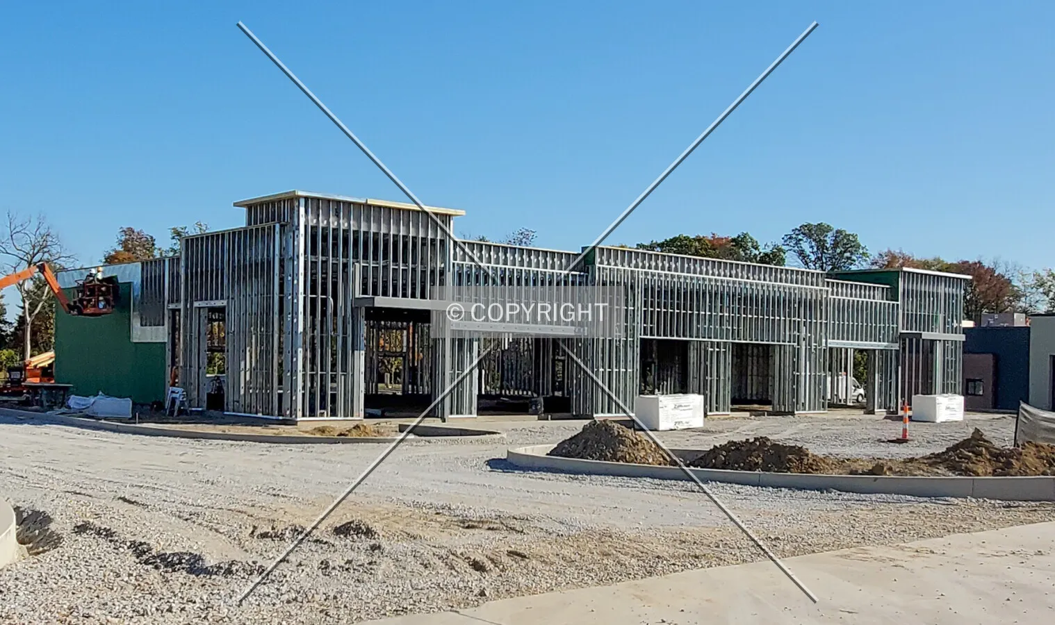 Southwest view during construction; October 16, 2020