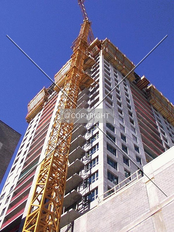 Looking up the southeast corner