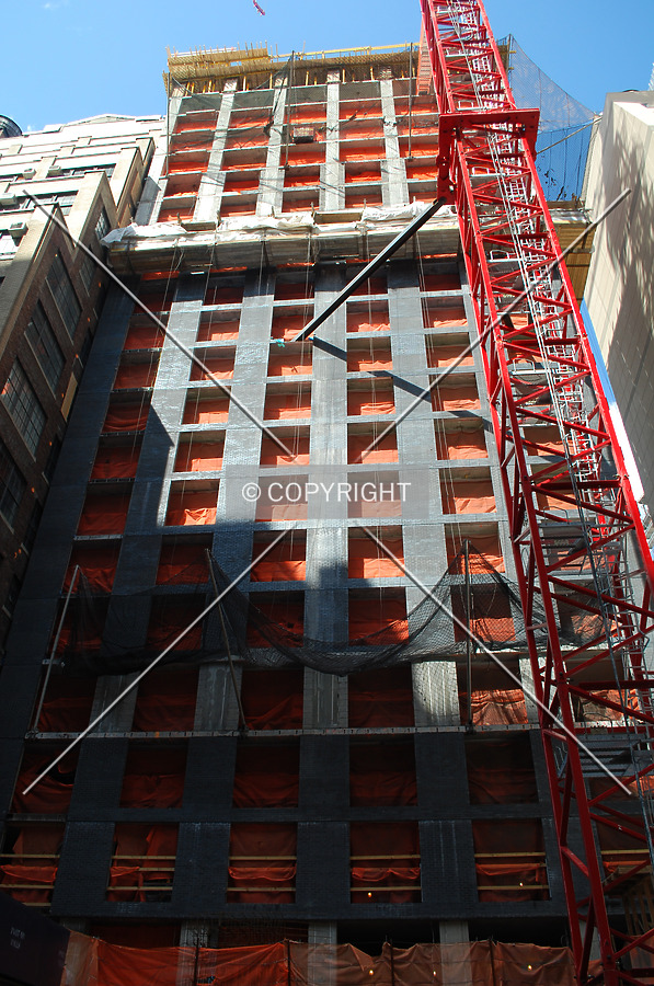 Looking up from West 39th Street