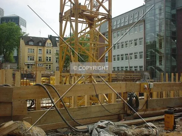 Nearby the base of the crane
