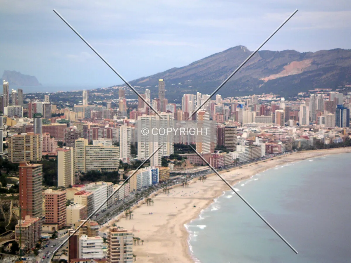 Poniente Beach seen from the observation deck of the Gran Hotel Bali