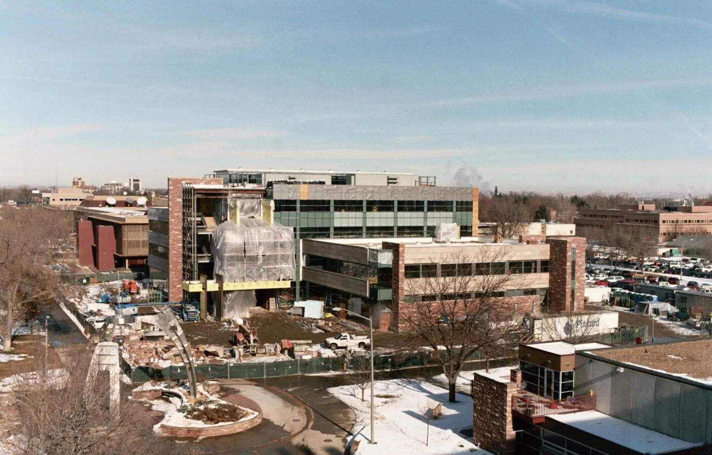 Elevated view from the southwest