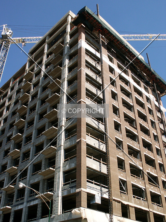 Looking up the southwest corner