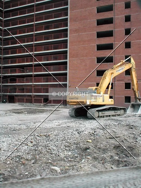 View inside the courtyard during demolition