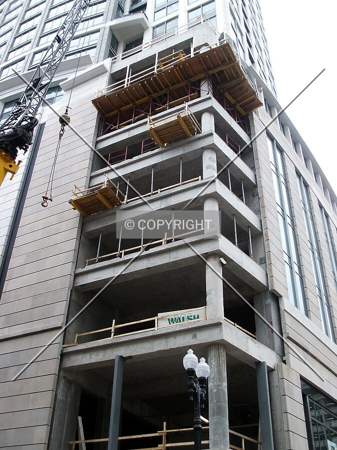 Looking up the northeast corner at the base