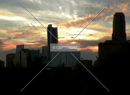 Buckhead skyline at sunset.