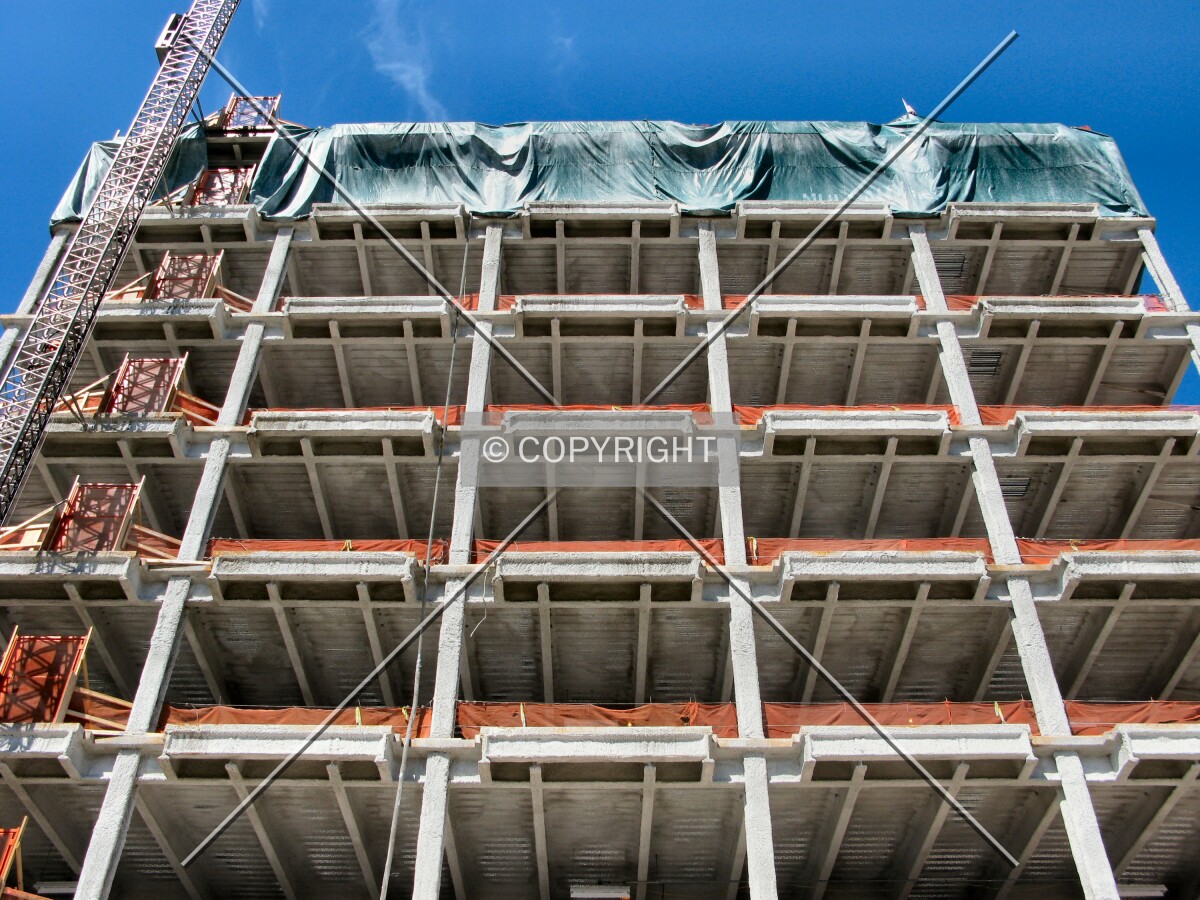 Looking up from 1st Avenue SW