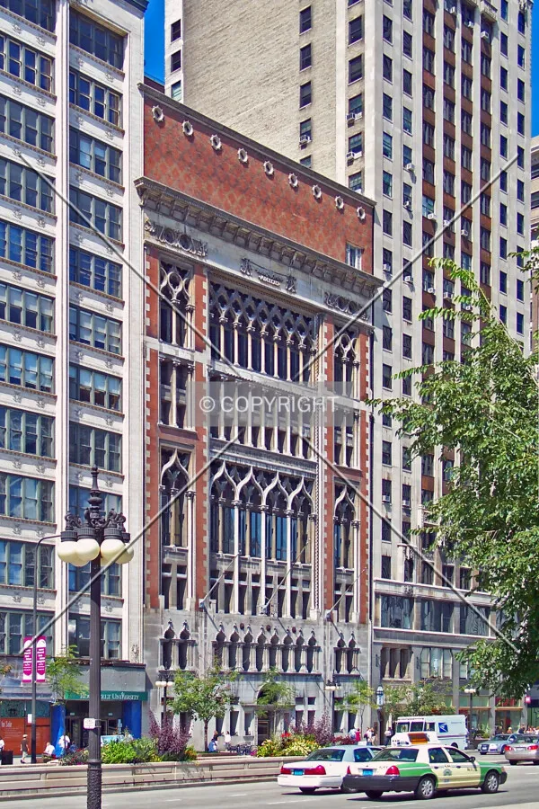 View from the southeast across Michigan Avenue